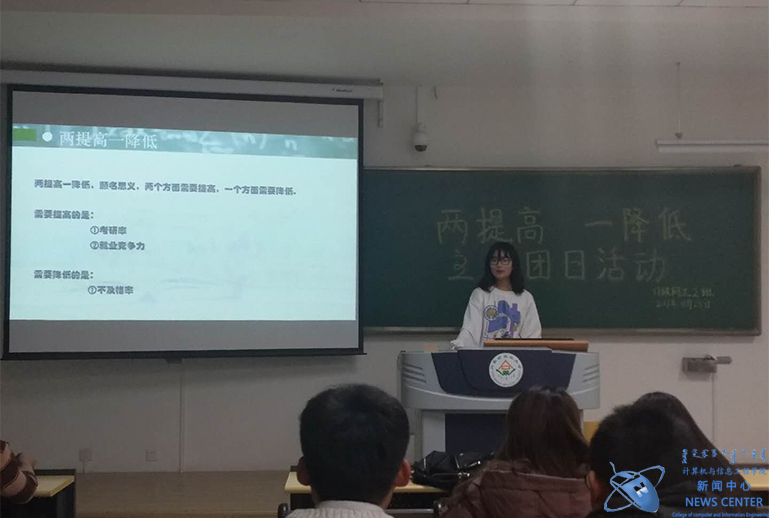 团支书主持活动 计算机学院 姜禄 摄